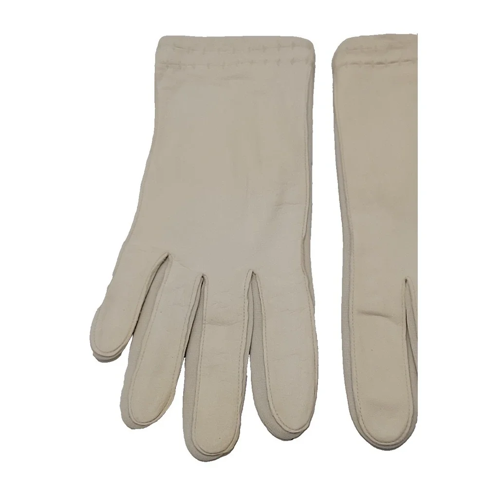 Vintage Never Worn White Genuine Deerskin Leather Gloves Washable‎